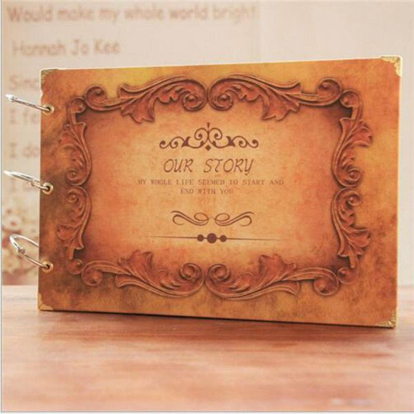 DIY Scrapbook Album Our Story Handmade Photo Memory Book Set