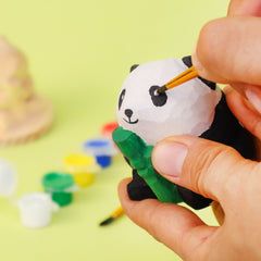 DIY Paint Your Own Wooden Panda Carving Craft Kit Set