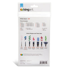 Studio Mixed Media White Nylon Brush Set - 30 pc