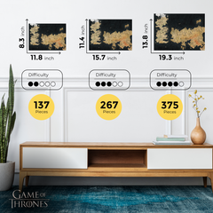 Wooden Game of Thrones Westeros Map Jigsaw Puzzle Board Set