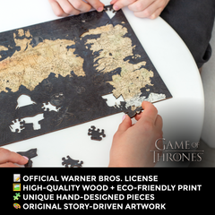 Wooden Game of Thrones Westeros Map Jigsaw Puzzle Board Set