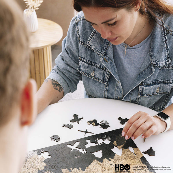 Wooden Game of Thrones Westeros Map Jigsaw Puzzle Board Set