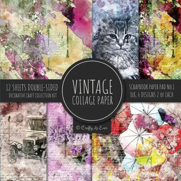 Vintage Collage Ephemera Paper Scrapbooking Craft Printmaking Cardmaking Set