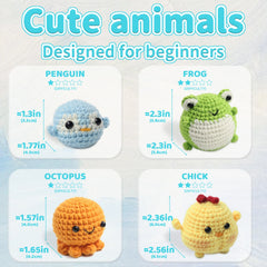 Animal Series Crochet Kit for Beginners DIY Knitting Starter Set