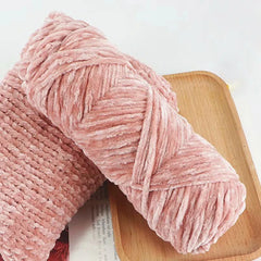 95g Chenille Velvet Yarn Soft Knitting Wool Crochet Craft Set