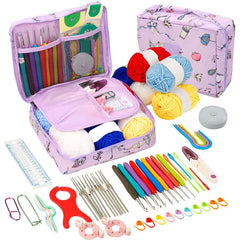 Beginner Crochet Kit Hooks Yarn Portable Travel Craft Set