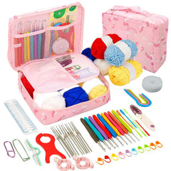 Beginner Crochet Kit Hooks Yarn Portable Travel Craft Set