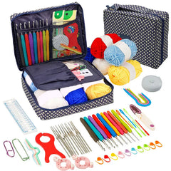 Beginner Crochet Kit Hooks Yarn Portable Travel Craft Set
