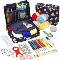 Beginner Crochet Kit Hooks Yarn Portable Travel Craft Set