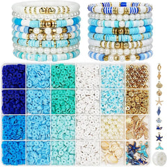 Ocean Summer Friendship Bracelet Clay Beads DIY Jewelry Kit Set
