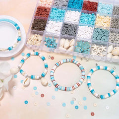 Ocean Summer Friendship Bracelet Clay Beads DIY Jewelry Kit Set
