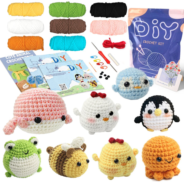 Animal Series Crochet Kit for Beginners DIY Knitting Starter Set