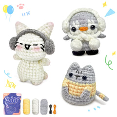 Animal Series Crochet Kit for Beginners DIY Knitting Starter Set