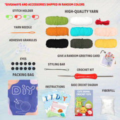 Animal Series Crochet Kit for Beginners DIY Knitting Starter Set