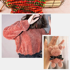 95g Chenille Velvet Yarn Soft Knitting Wool Crochet Craft Set