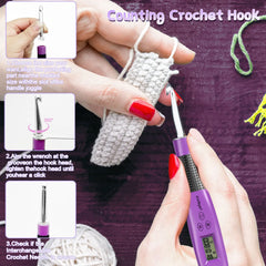 24pcs Crochet Hook Set LED Light Ergonomic Knitting Tool Kit