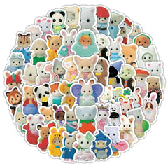 Calico Critters Sticker Pack 100/200pcs Waterproof Scrapbook Laptop Decor