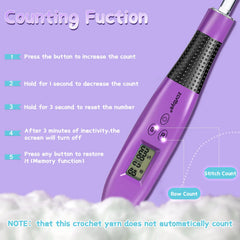 24pcs Crochet Hook Set LED Light Ergonomic Knitting Tool Kit