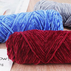 95g Chenille Velvet Yarn Soft Knitting Wool Crochet Craft Set