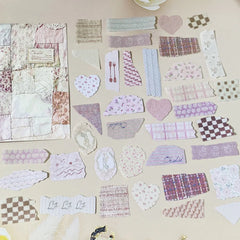 Vintage Paper Sticker Pack for Scrapbooking | 50 PCS Mixed Design Labels