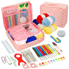 Beginner Crochet Kit Hooks Yarn Portable Travel Craft Set