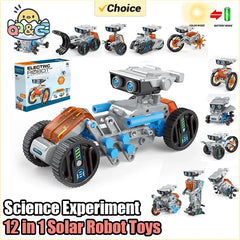 12-in-1 Solar Robot Science Kit - DIY Educational Building Toy, STEM Learning Tool for Kids