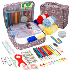 Beginner Crochet Kit Hooks Yarn Portable Travel Craft Set