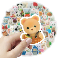 Calico Critters Sticker Pack 100/200pcs Waterproof Scrapbook Laptop Decor