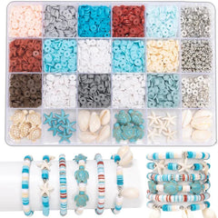 Ocean Summer Friendship Bracelet Clay Beads DIY Jewelry Kit Set