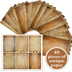 48 Sheets Vintage Scrapbook Paper Set | A4 Retro Junk Journal Collage Supplies