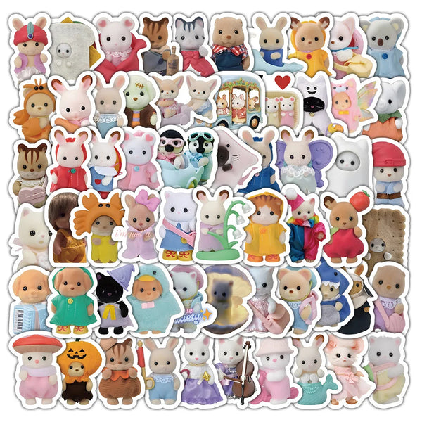 Calico Critters Sticker Pack 100/200pcs Waterproof Scrapbook Laptop Decor
