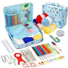 Beginner Crochet Kit Hooks Yarn Portable Travel Craft Set