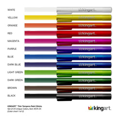 Tempera Paint Thin Sticks, 24 Colors