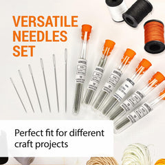 VONEEDL Large Eye Sharp Sewing Needles 6 Sizes 60 PCS Easy Thread