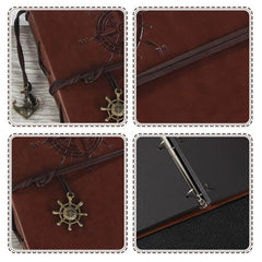 Photo Album Vintage Leather with Black Page DIY Scrapbook Album Photo Sticker Paper Photo Album Scrapbook Paper Baby Family Scrapbook Albums Christmas Birthday Wedding Valentines Gift